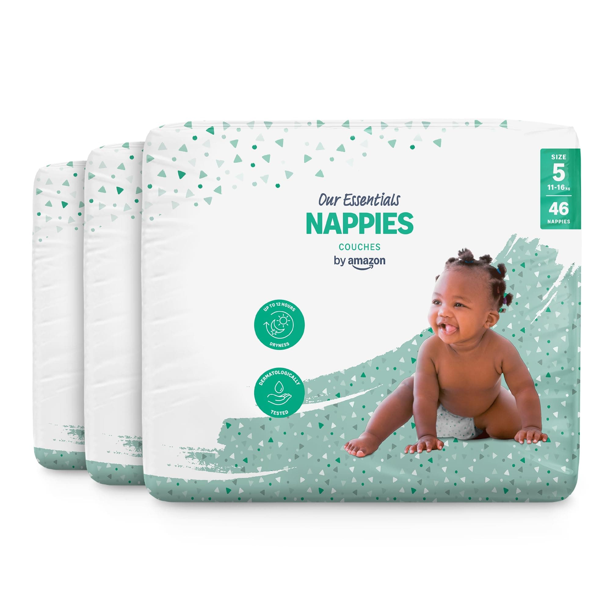 by Amazon Nappies - Size 5 (11-16kg) - 138 count (3 Packs of 46)