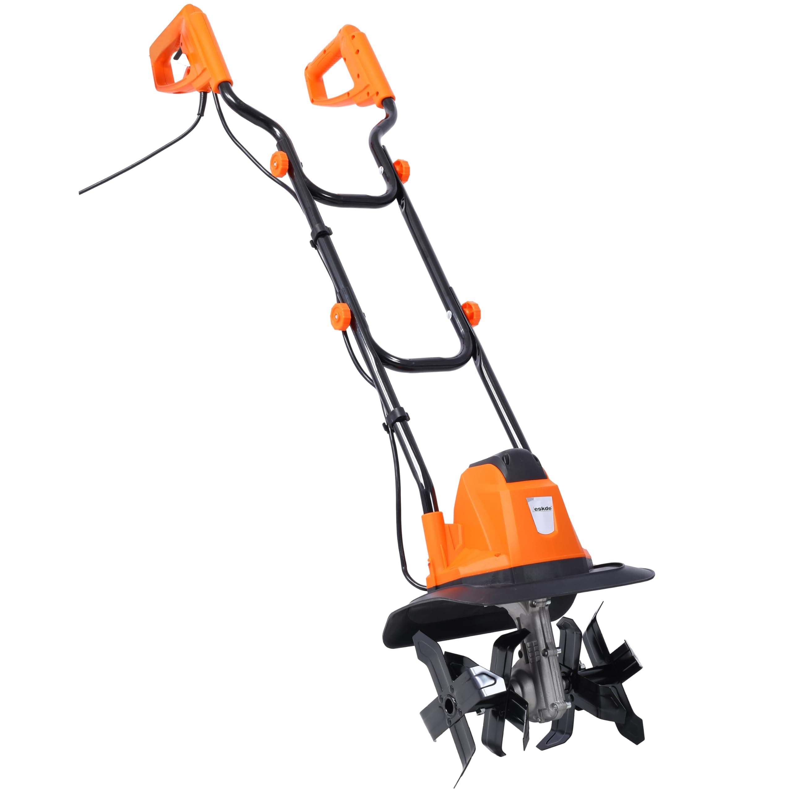 eSkde Electric Tiller Rotavator and Garden Cultivator 1050W | 4 robust steel tines, 32cm width and 22cm depth , 10m cable chez Amazon UK