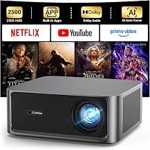 HAPPRUN Outdoor Smart Projector 2500 ANSI, 4K, Auto Focus, Built-in Apps