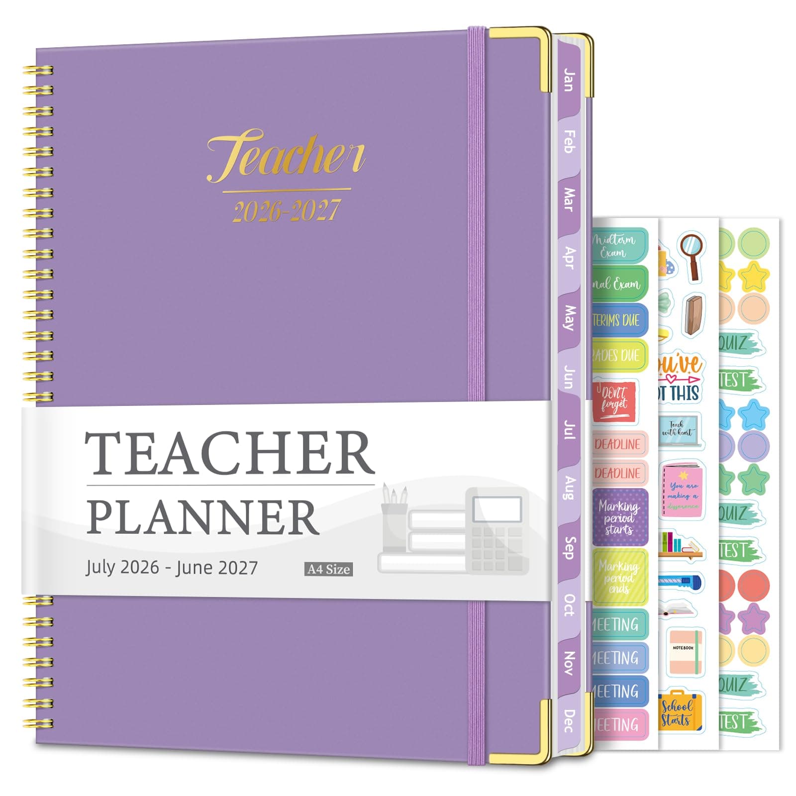 Teacher Planner 2026-2027, Lesson Plan Book for Teachers 8.5"x11" | July 2026-June 2027 Academic Year, Spiral Hardcover chez Amazon US