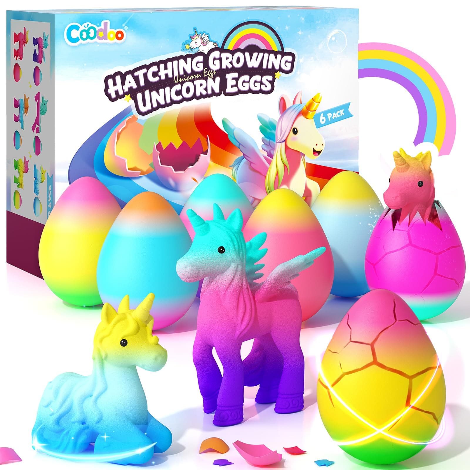 Unicorn Hatching Rainbow Eggs for Kids -6PCS