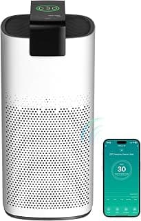 MERONTE Air Purifiers for Home Up to 3600Ft² Smoke Removal, Wi-Fi, White | HEPA Air Purifier for Large room, 4-Layer... chez Amazon Canada