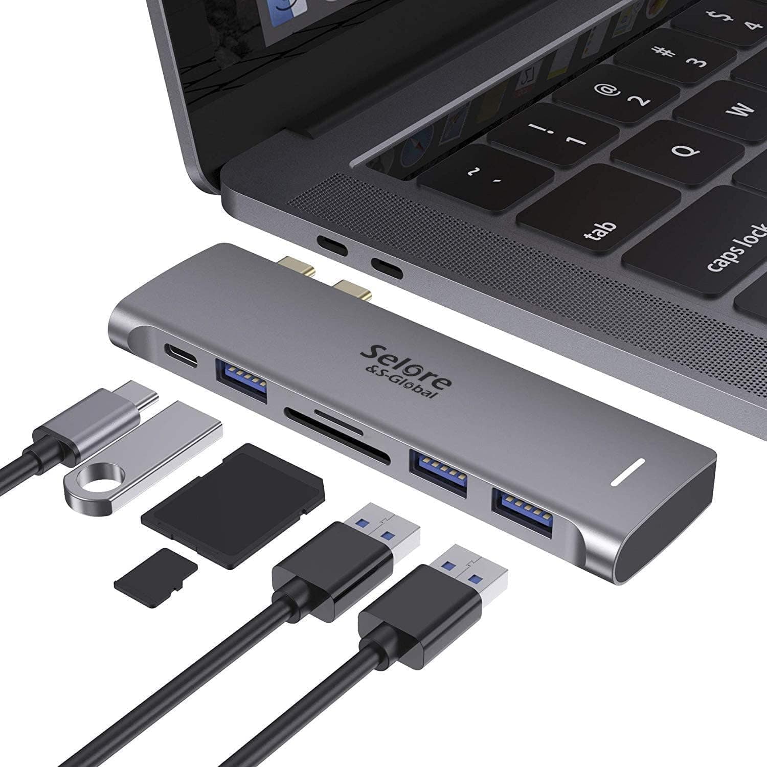 USB C Adapter for MacBook Pro/Air M1 M2 M3 2021 2020 2019 13" 15" 16" | 6 in 1 USB-C Hub, MacBook Accessories Dongle 3 chez Amazon US
