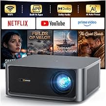 HAPPRUN 3000 ANSI Lumens Outdoor Projector with Built-in Apps, Smart OS