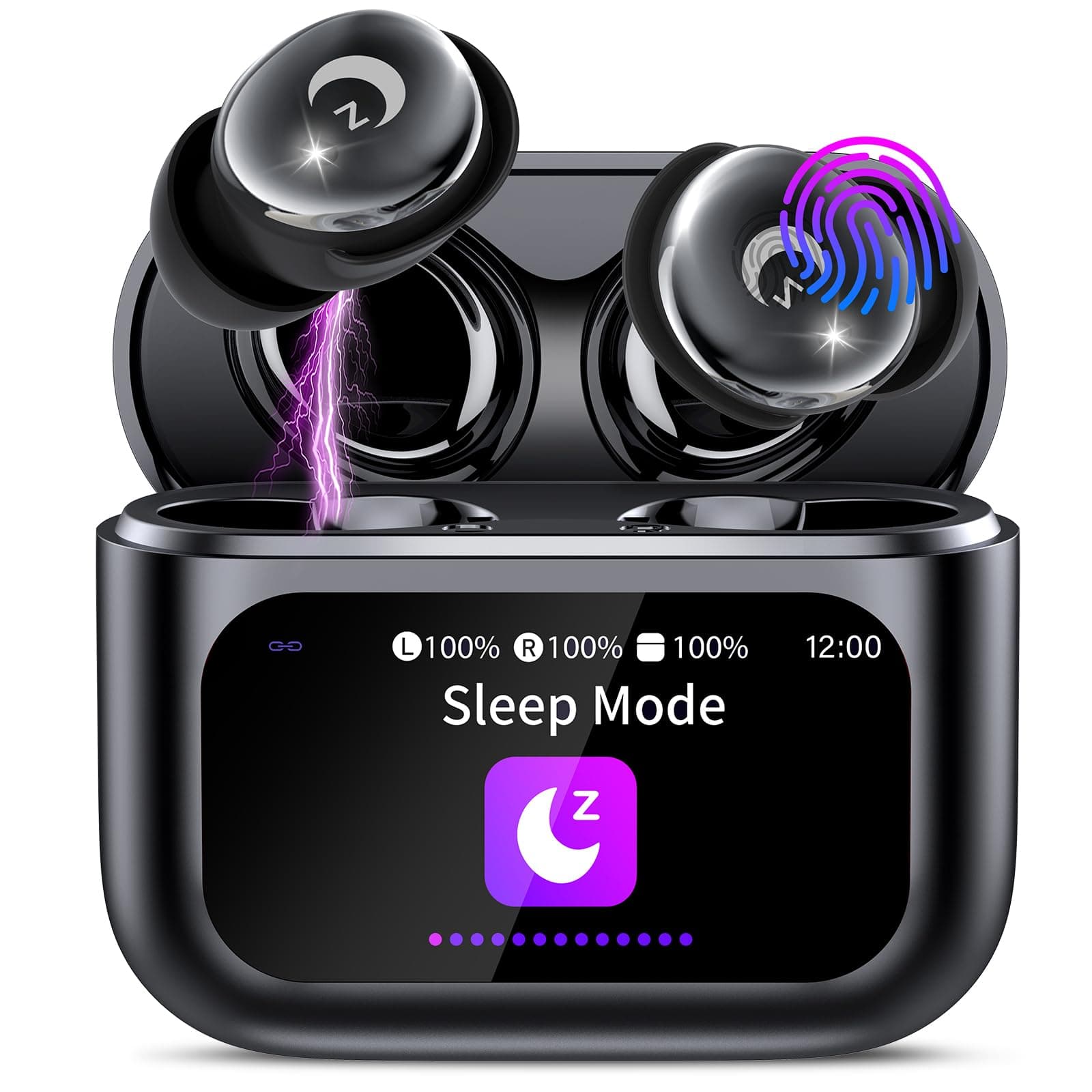 Wireless Earbuds with Smart Touch Screen, 2026 Mini Sleep Earbuds Bluetooth 5.4 Headphone In Ear with Noise Cancelling Mic, 48Hrs... chez Amazon UK