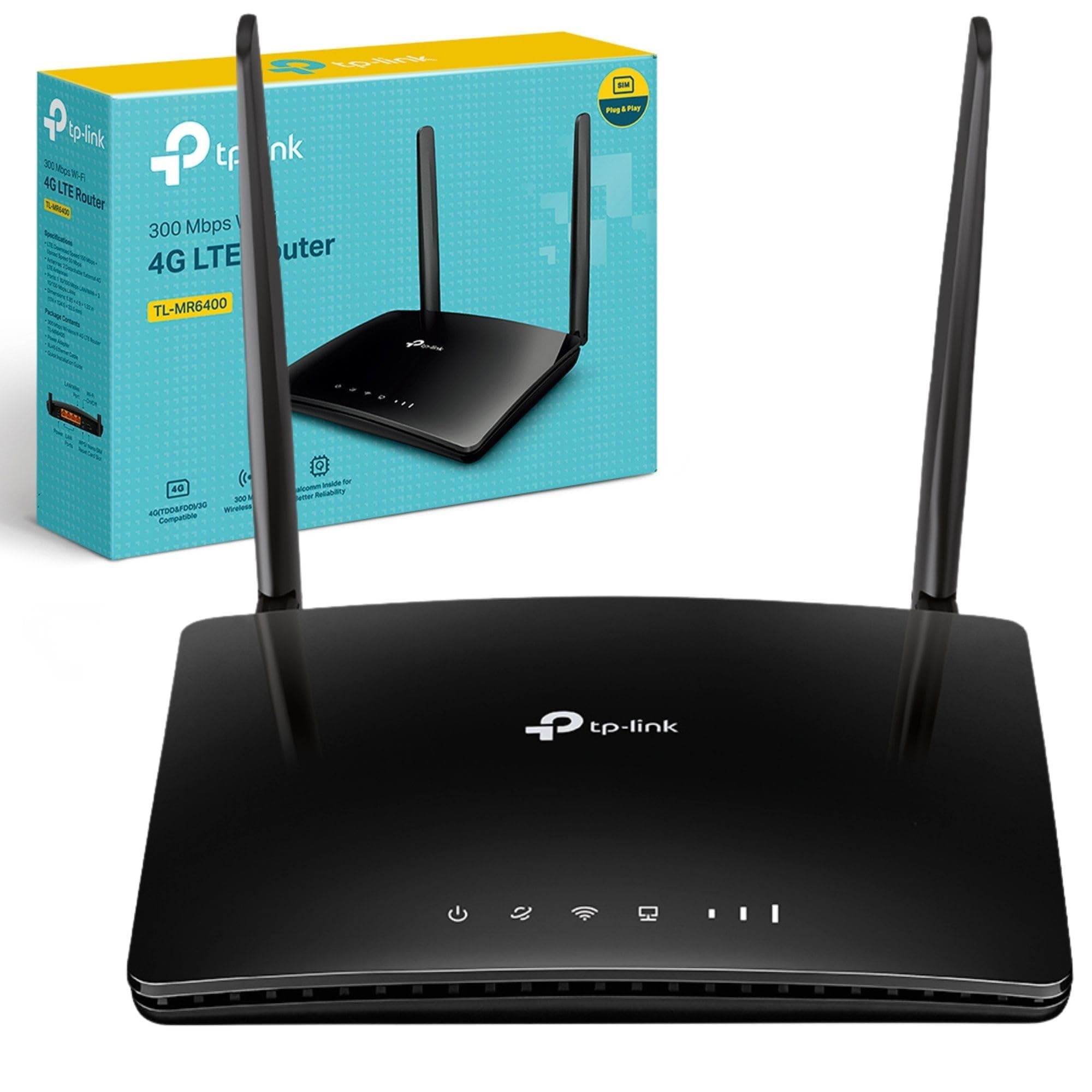 TP-Link TL-MR6400 4G Router with SIM Slot, N300 Portable WiFi | 4 LAN Ports, WAN Connection Backup, 2 Antennas, Plug & Play, Connect... chez Amazon UK