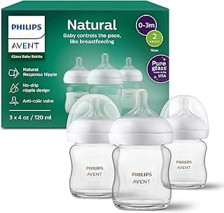 Philips Avent Natural Glass Baby Bottles with Natural Response Nipples (Slow Flow chez Amazon Canada