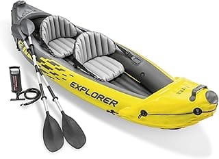 Ensemble de kayak gonflable Intex Explorer K2 68307EP : comprend des rames en aluminium Deluxe de 86 pouces et une pompe à haute... chez Amazon Canada