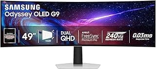 SAMSUNG Odyssey G9 DQHD Écran de jeu OLED incurvé 240 Hz 0,03 ms TrueBlack400 Freesync DP, MicroHDMI vers HDMI, USB-C vers genre A... chez Amazon Canada