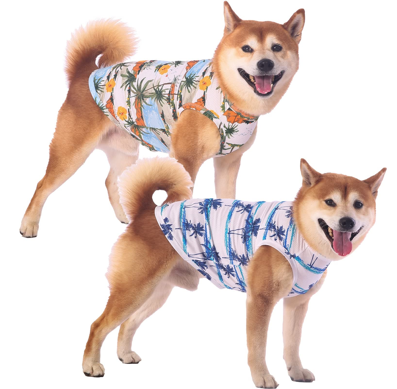 Sychien Hawaiian Dog Shirts,Quick Dry Summer Cooling Mesh Coconut Printing T-Shirt for Large Dogs,Blue+Yellow L chez Amazon US