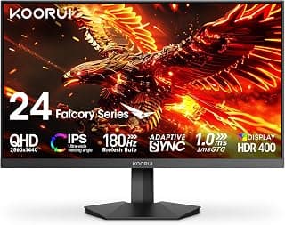 KOORUI Moniteur de jeu de 24 pouces, Moniteur d'ordinateur QHD 1440p, 180 Hz, 1 ms (GTG), écran IPS rapide avec synchronisation... chez Amazon Canada