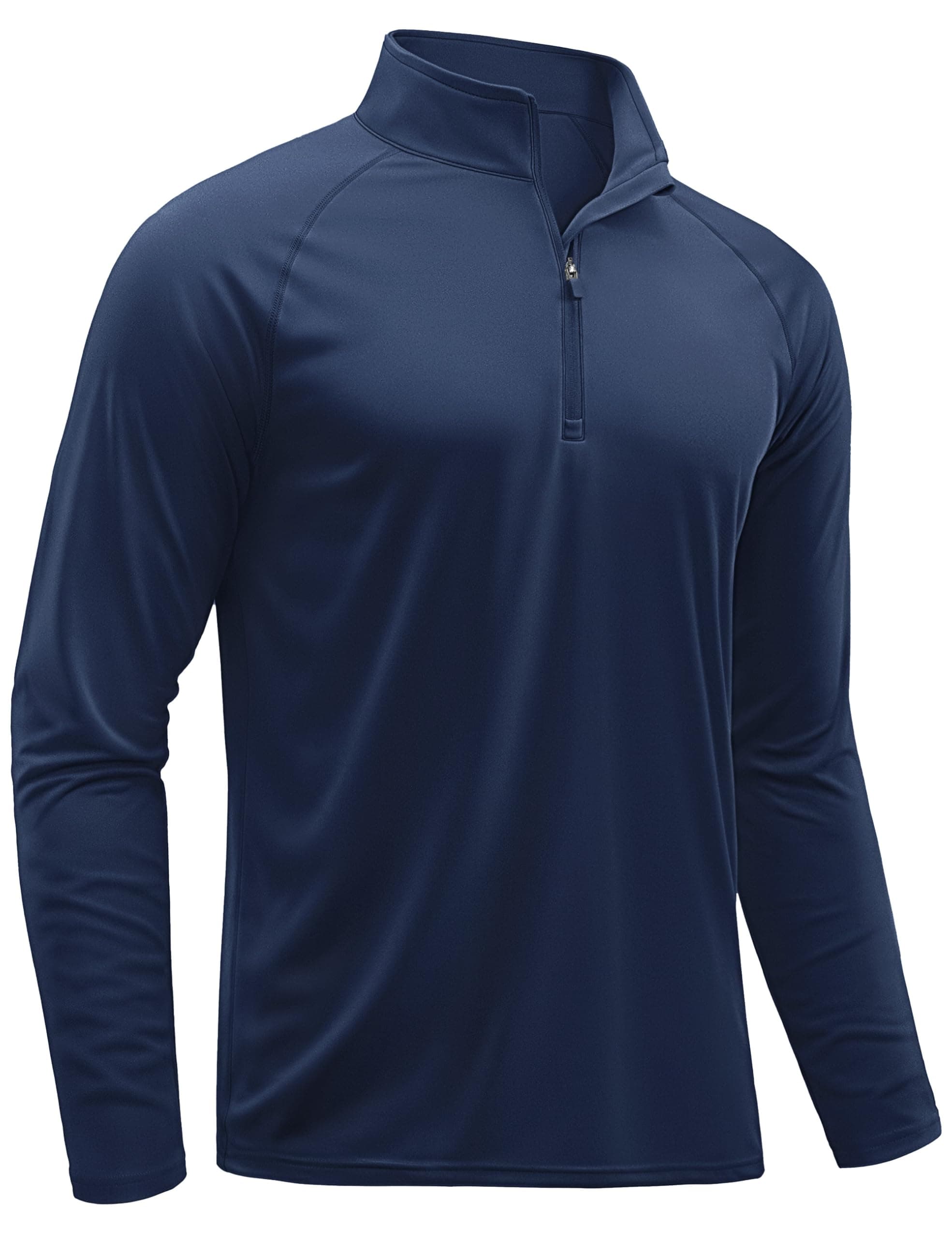 TACVASEN Men's Long Sleeve Athletic Shirts 1/4 Pullover Zip Sun Protection Rash Guard UPF 50+ Outdoor Running T-Shirts