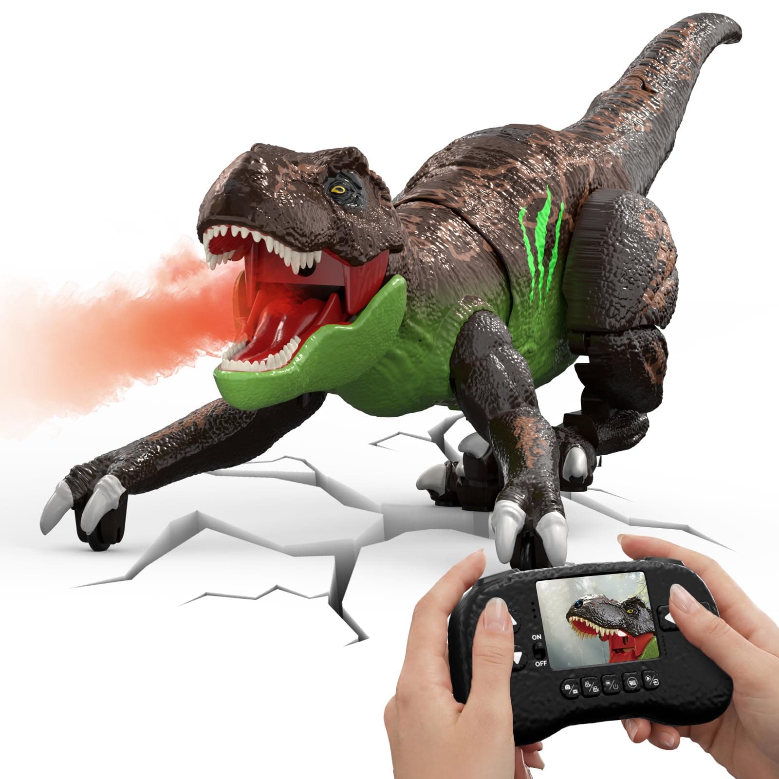 RC Dinosaur T-Rex Robot with Camera for Kids, Live Video