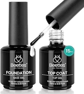 Beetles 2 Pcs 15ml No Wipe Gel Top Coat and Base Coat Set | Shine Finish and Long Lasting, Soak Off LED Nail Lamp Gel Base Top Coat... chez Amazon Canada