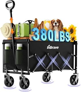Chariot pliable avec roues tout terrain, capacité de 172,4 kg | Léger mais robuste, se replie en quelques secondes, construction... chez Amazon Canada
