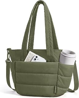BAGSMART Lunch Bag Women Small Insulated Quilted Puffy Tote Bag for Work