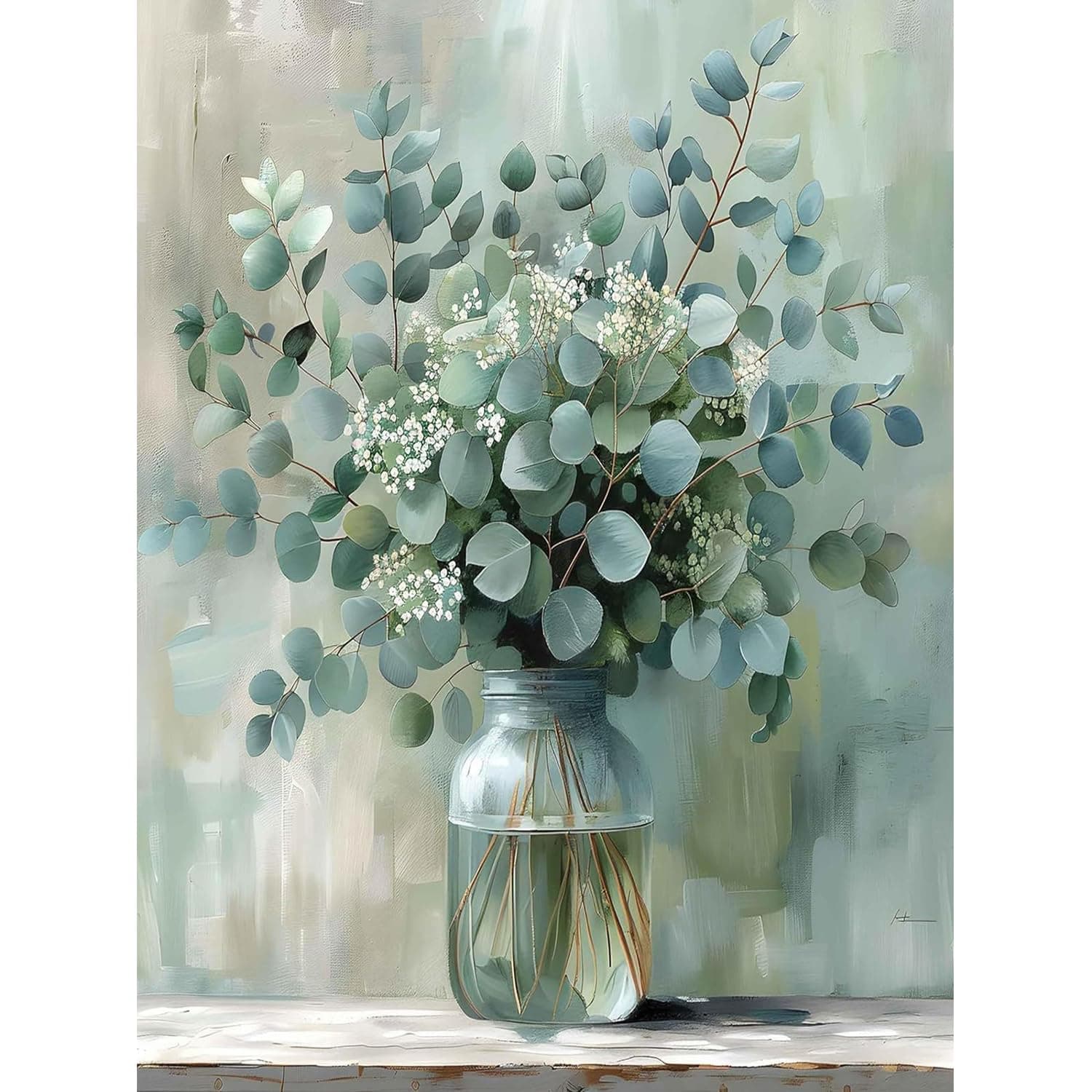 Paint by Numbers for Adults Flowers, Painting by Numbers for Adults 12x16in | Eucalyptus Flowers Adult