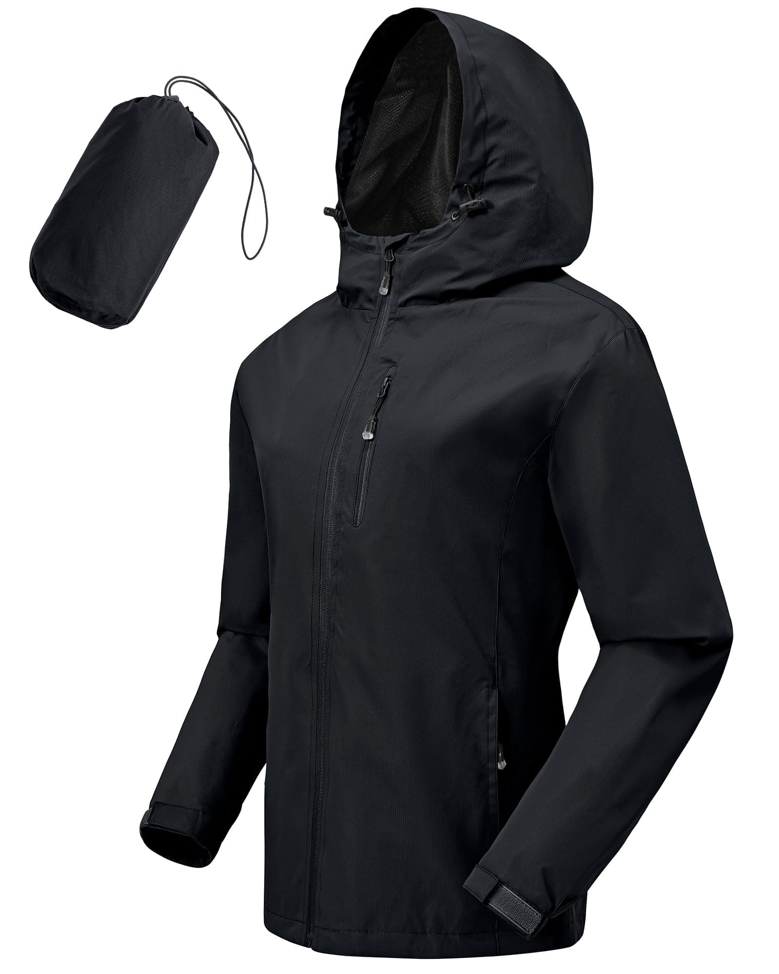 Tyhengta Rain Jacket Women Waterproof Packable Lightweight Raincoat Hooded Outdoor Walking Hiking Jackets with Zip Pockets