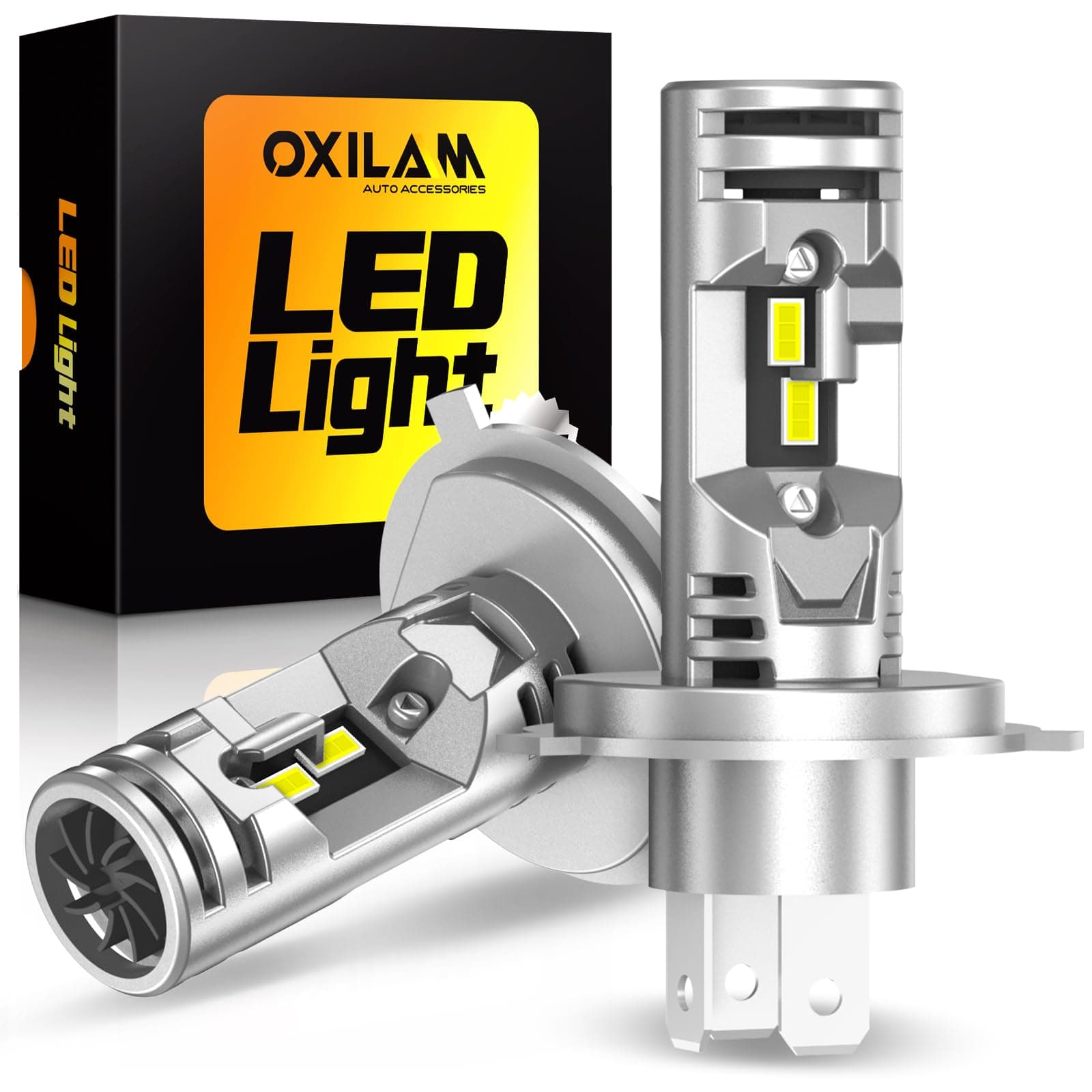 OXILAM 2025 Upgraded H4 9003 Bulb, 26000LM 700% Brighter, 1:1 Halogen Size 6500K Xenon White Plug and Play Wireless HB2 bulb, Pack of 2 chez Amazon US
