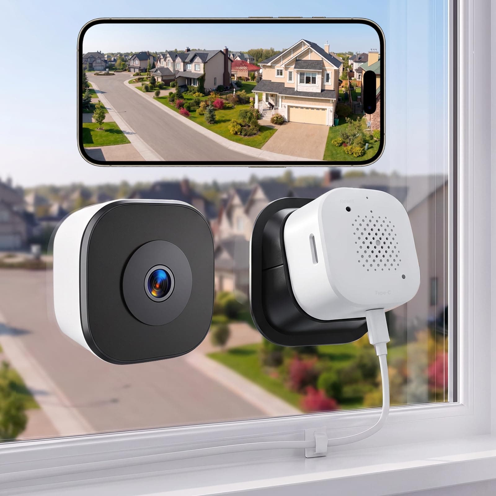 2K SafeView Window Camera Dual Band WiFi Indoor Winodow Security Camera2PCS | 3MP Anti-Glare & Anti-Reflection Design,Colorvue AI... chez Amazon UK