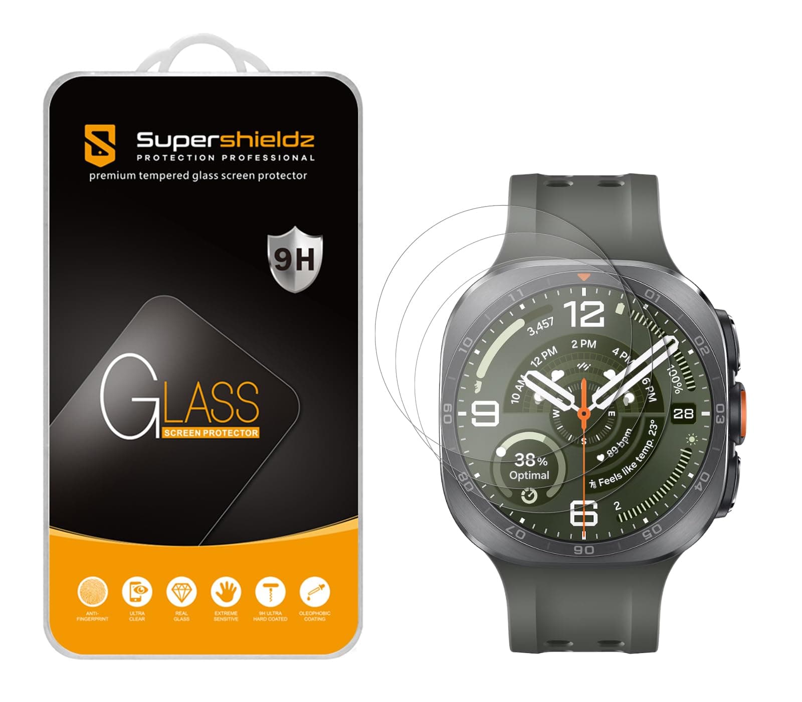 Supershieldz (3 Pack) Designed for Samsung Galaxy Watch Ultra 2 (47mm) Tempered Glass Screen Protector, Anti Scratch, Bubble Free chez Amazon US