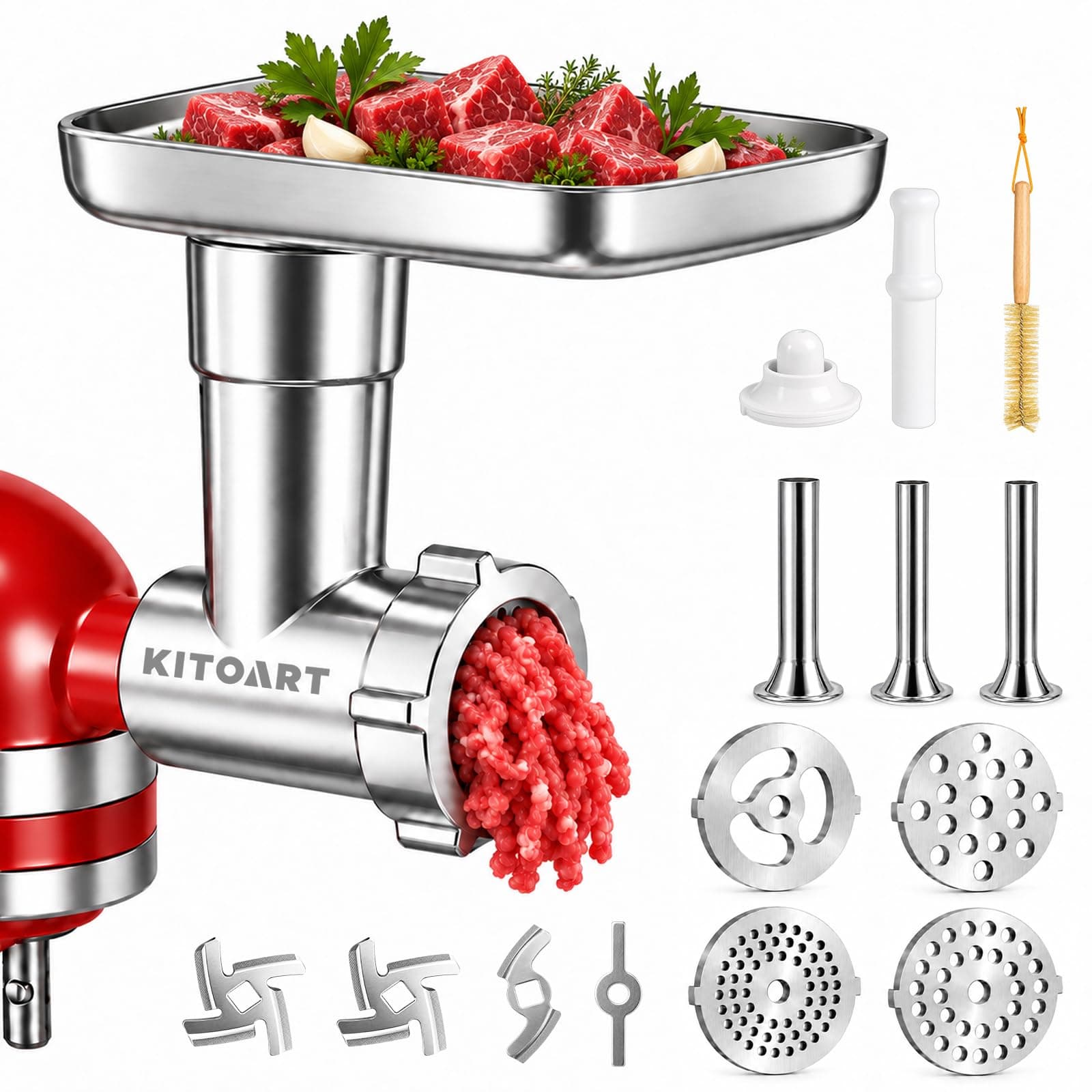 Stainless Steel Meat Grinder Attachments for KitchenAid Mixers | Metal Grinder Body,