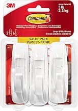 Command Crochets utilitaires grands, crochets de suspension sans dommage avec bandes adhésives, crochets muraux sans outils pour la... chez Amazon Canada