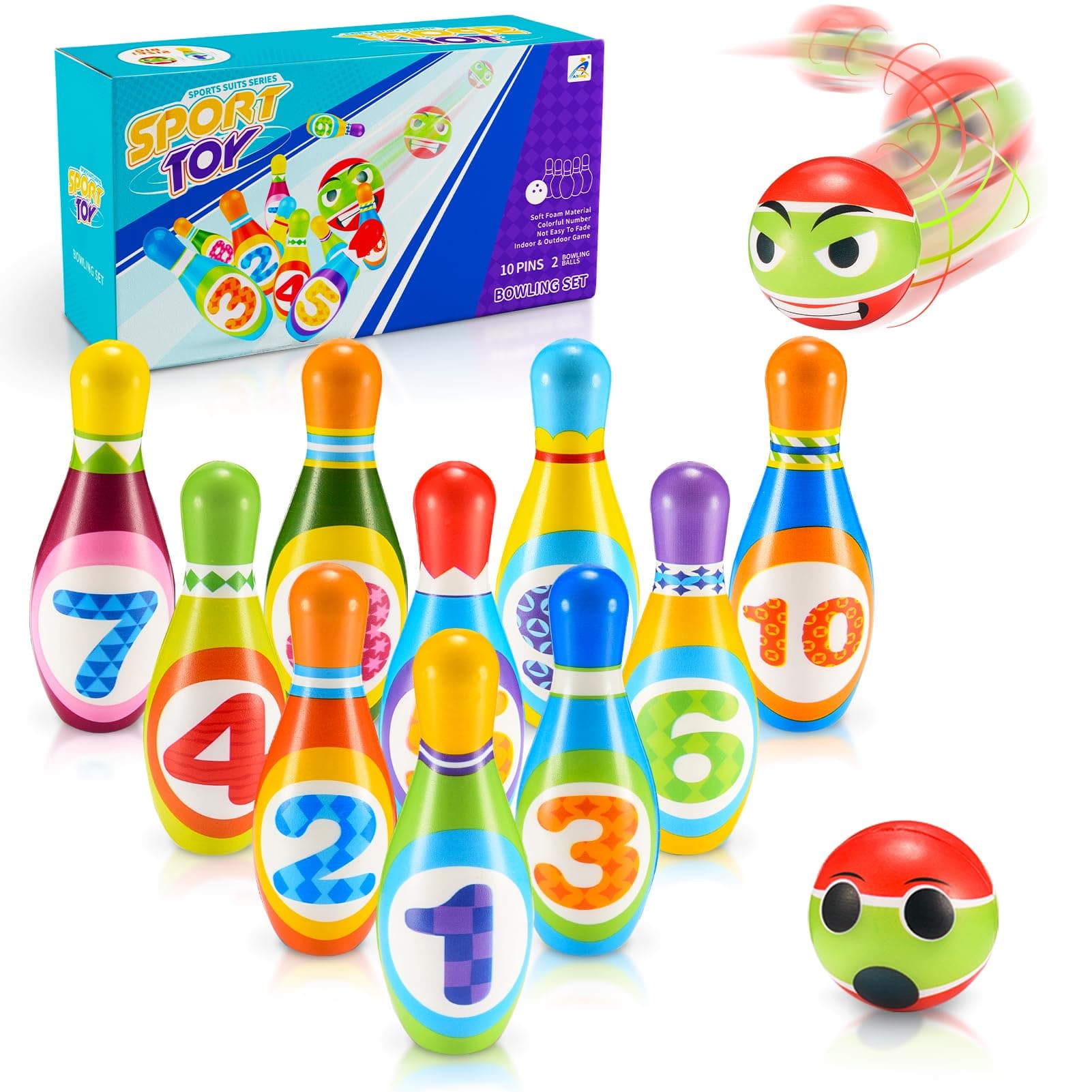Qukir Bowling Toy for 1 2 3 4 Year Old Boy Girl Gift