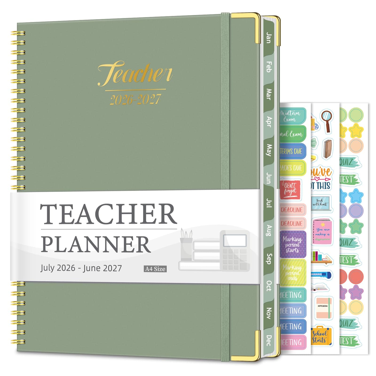 Teacher Planner 2026-2027, Lesson Plan Book for Teachers 8.5"x11" | July 2026-June 2027 Academic Year, Spiral Hardcover chez Amazon US