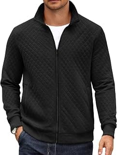 Columbia COOFANDY Mens Zip Up Sweatshirt Quilted Fall Sweater Jackets Casual Stylish | Lightweight Jackets, Zip Up Sweater, Hoodless,... chez Amazon US