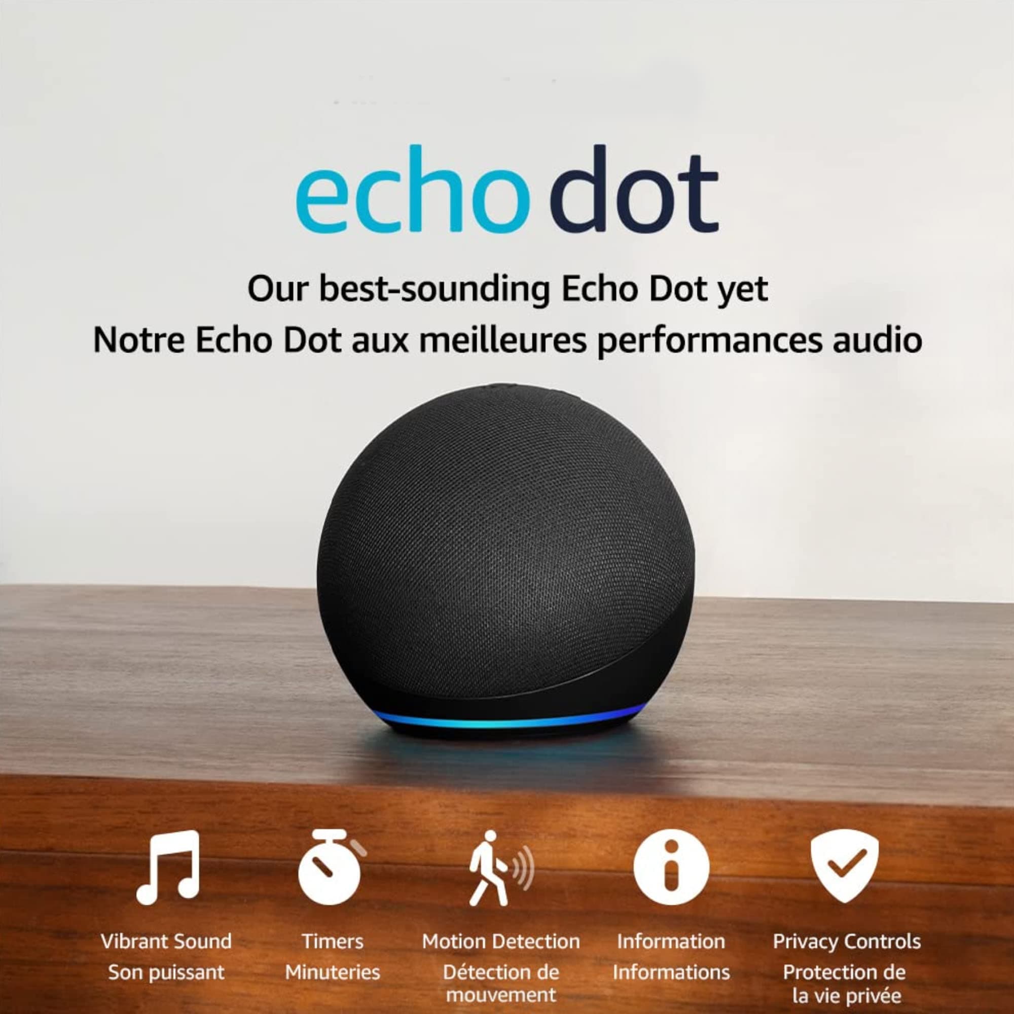 Amazon Echo Dot (newest model), Vibrant sounding Alexa speaker, Great for bedrooms, dining rooms and offices, Designed for Alexa+, Charcoal chez Amazon Canada