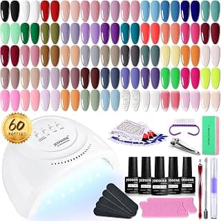 JODSONE 60 PCS Gel Nail Polish Kit with U V Light Base and Matte Glossy Top Coat Nail Gel Polish Soak off Manicure Accessory Tools... chez Amazon Canada