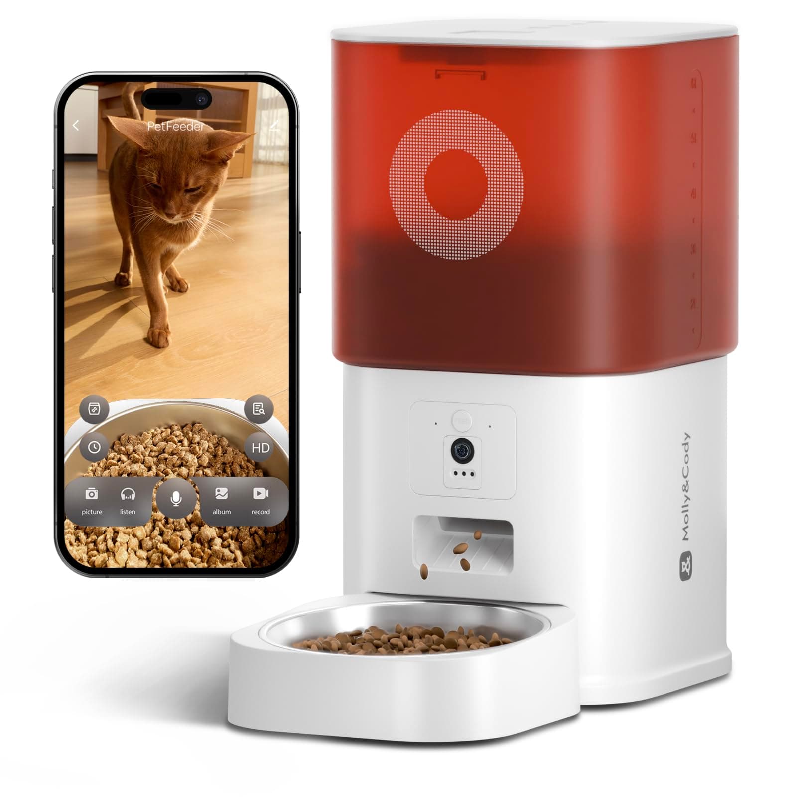 Automatic Cat Feeder with Camera: 6L