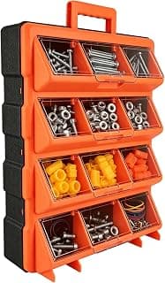 Tool Box Organizer,12-Compartment Portable Small Parts Organizer chez Amazon US