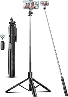 71" Trépied pour téléphone et perche à selfie tout-en-un avec trépied extensible pour téléphone portable avec télécommande sans fil,... chez Amazon Canada