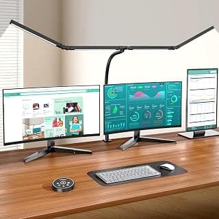 Led Lampe de bureau LED réglables for Home Office - 4 Head Supports 3 Computer Monitor Screens Work Desk Light with... chez Amazon Canada