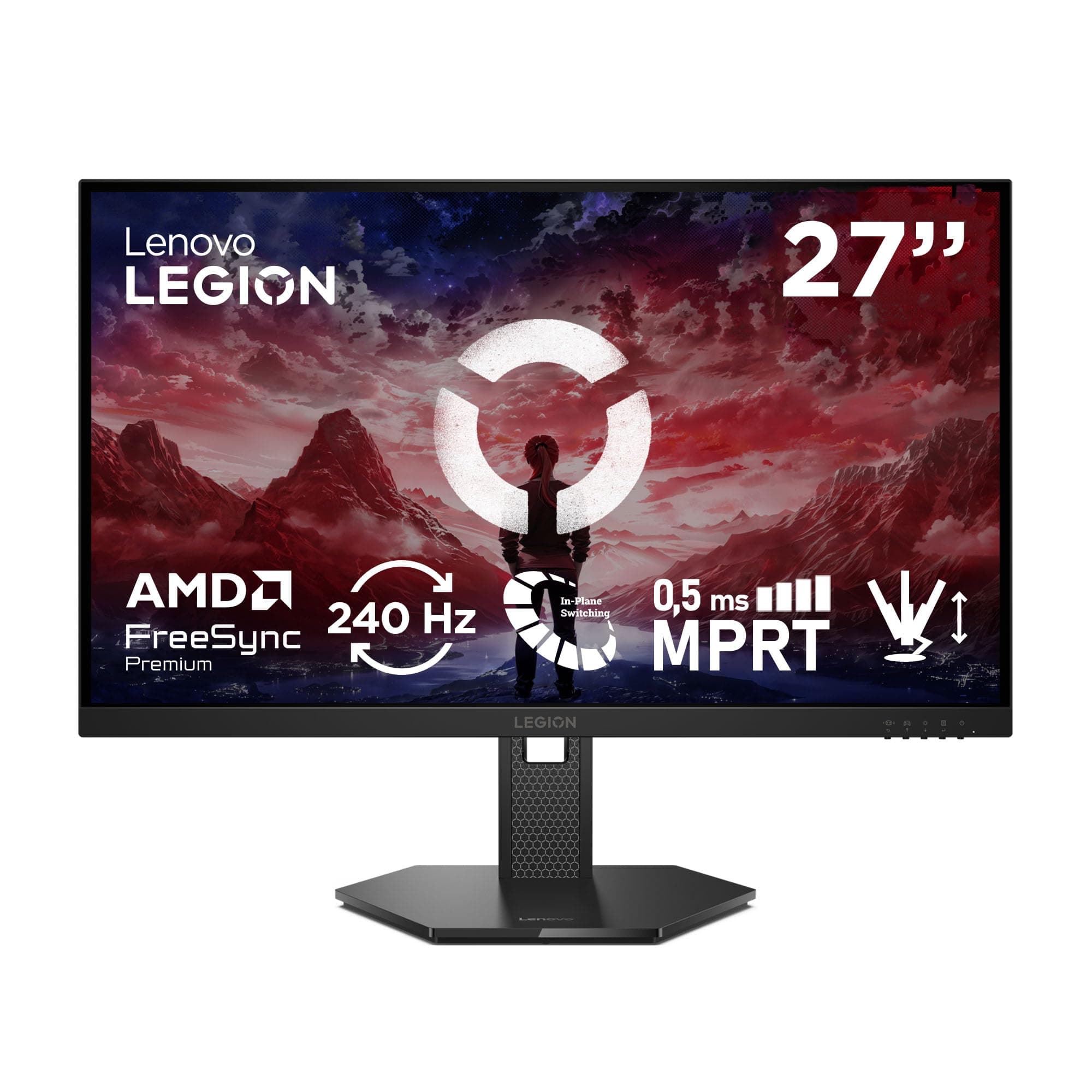 Lenovo Legion 27-10 Gaming Monitor | FHD, 240 Hz, IPS, 0.5ms, 16:9 | VESA Adaptive Sync | VESA mount 100mm | Tilt |Raven Black