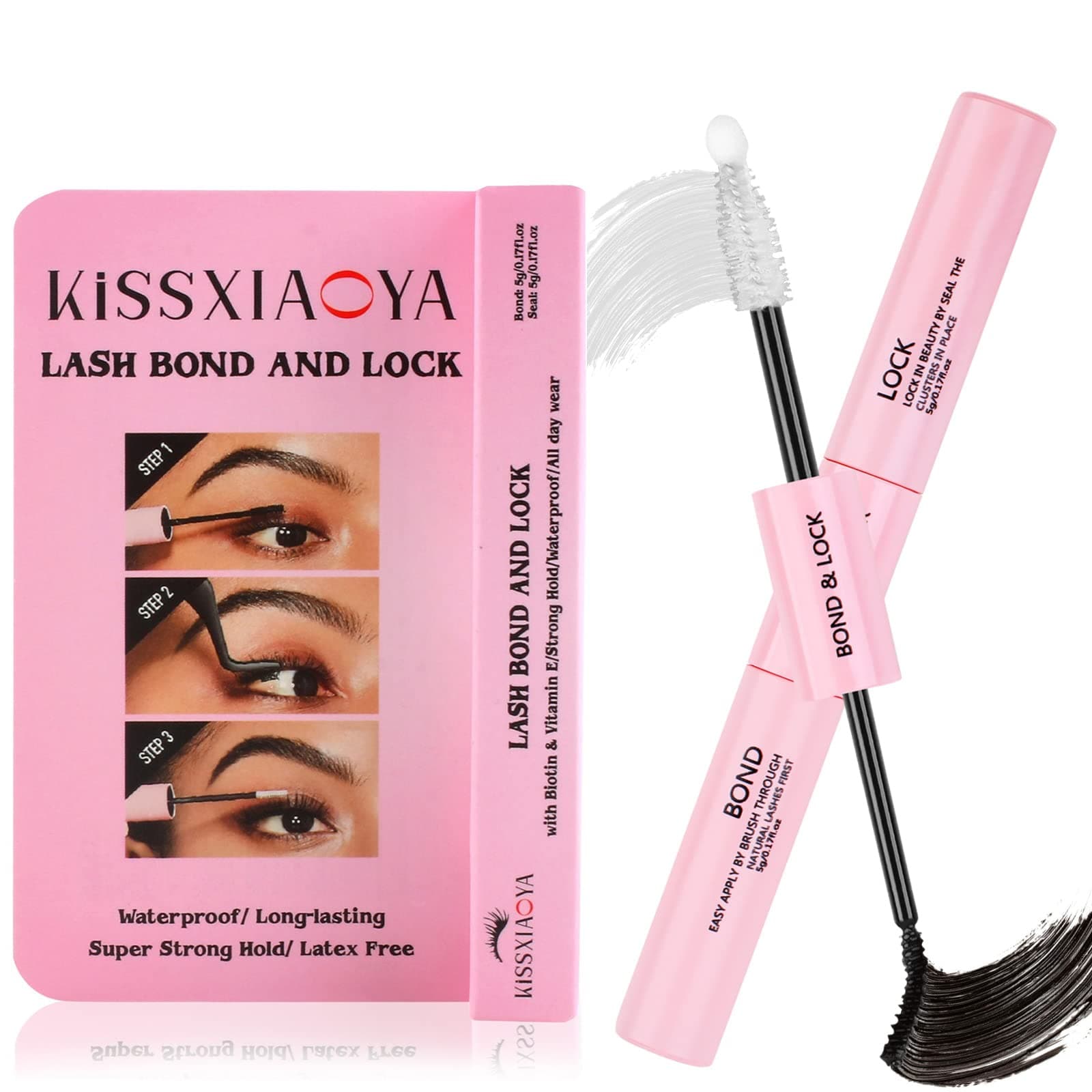 Lash Bond and Seal, Cluster Eyelash Glue for Individual Cluster DIY Eyelash Extensions, Super Strong Hold Cluster