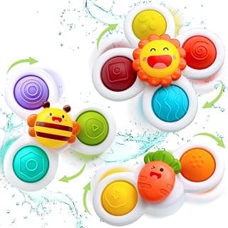 MONSTIME Suction Cup Spinner Toys, Baby Travel Bath Toys for Toddlers 1–3 | Sensory Learning Toys for Kids 1-3, Ideal Birthday Gift... chez Amazon Canada