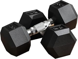 Soozier 2 x 10-30lbs Rubber Dumbbells Weight Set Dumbbell Hand Weight | Body Fitness Training, Home Office Gym chez Amazon Canada