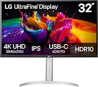 LG Ultrafine 32UP83AK-W 32” 4K UHD Monitor, VESA DisplayHDR 400, IPS Panel, sRGB 95% Color Accuracy, USB-C, 60W PD, Dual HDMI,... chez Amazon Canada