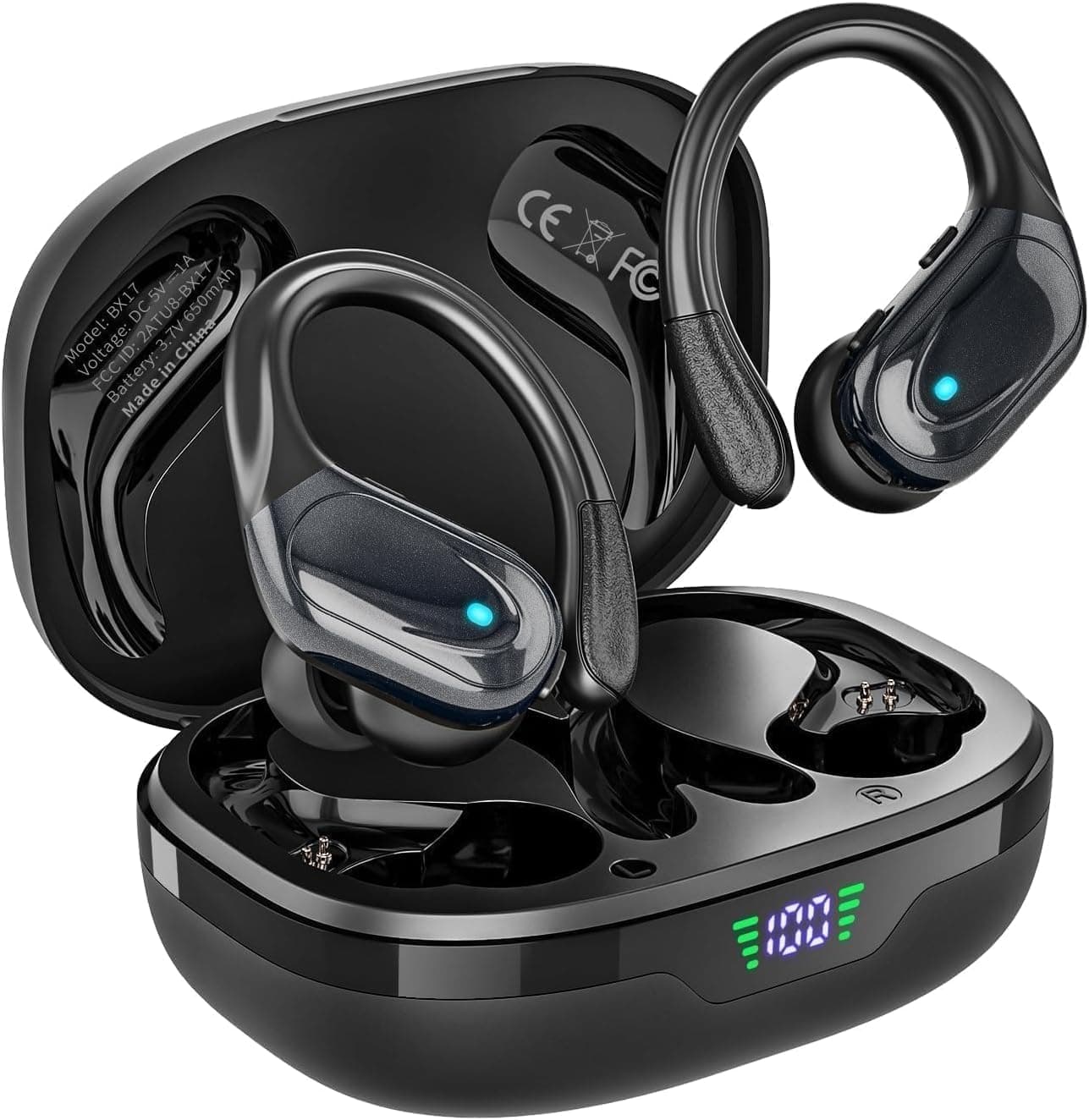 HAOYUYAN Wireless Earbuds, Sports Bluetooth Headphones, 80Hrs Playtime Ear Buds with LED Power Display, Noise Canceling Headset, IPX7... chez Amazon UK