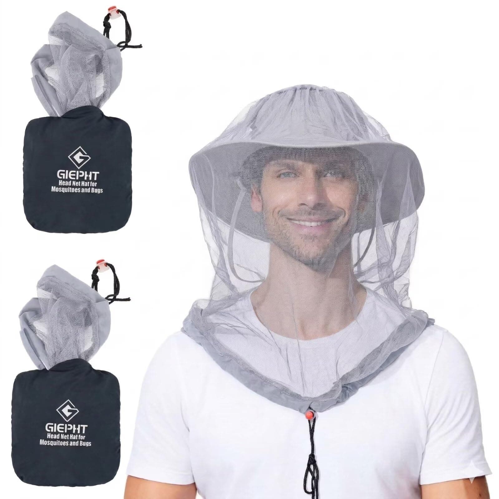 2 Pack Mosquito Head Net Mesh for Hiking & Outdoors,Bug Face Netting over Hat Adults Gnat Fly Insect Midge Protection chez Amazon US