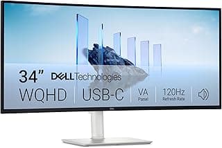 Moniteur incurvé USB-C Dell 34 Plus - S3425DW - 34 pouces (3440 x 1440) jusqu'à 120 Hz, écran 21:9, panneau VA, AMD FreeSync Premium,... chez Amazon Canada