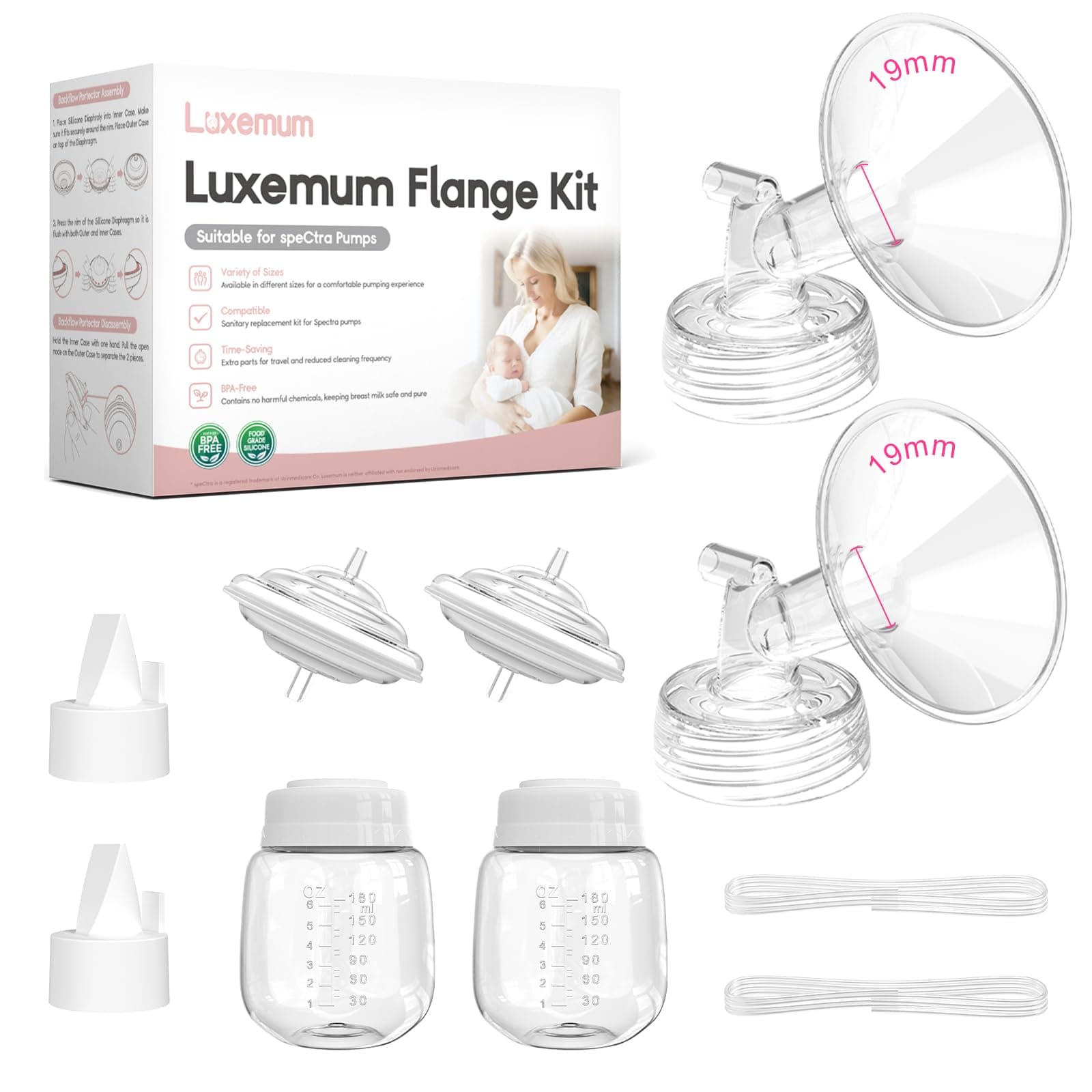 Spectra Replacement Pump Parts for S1/S2/9 Plus/Synergy Gold | Breast Pump Parts Help to Restore Pump Suction, Include