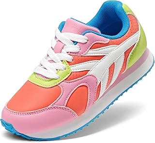 Nike DREAM PAIRS Girls Tennis Shoes Rainbow Sneakers | Easy-Care Lace up Upper Cushioned Insole Lightweight Comfort Anti Slip Sole...