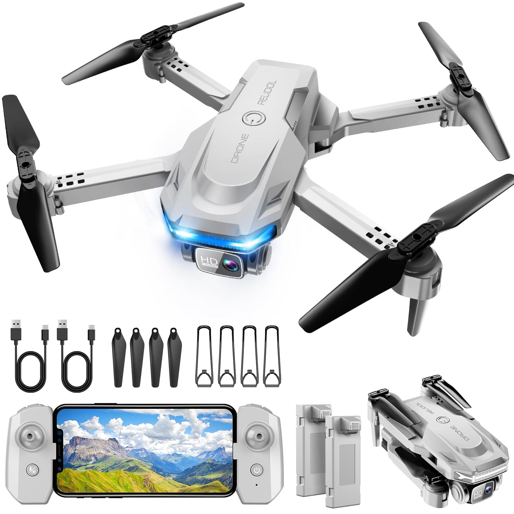 Drone with 1080P Camera - Foldable Remote Control RC Quadcopter FPV chez Amazon US
