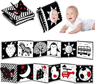 Jouets pour bébé : Jouets de temps sur le ventre en noir et blanc à fort contraste avec miroir, livre en tissu doux pour nouveau-nés... chez Amazon Canada