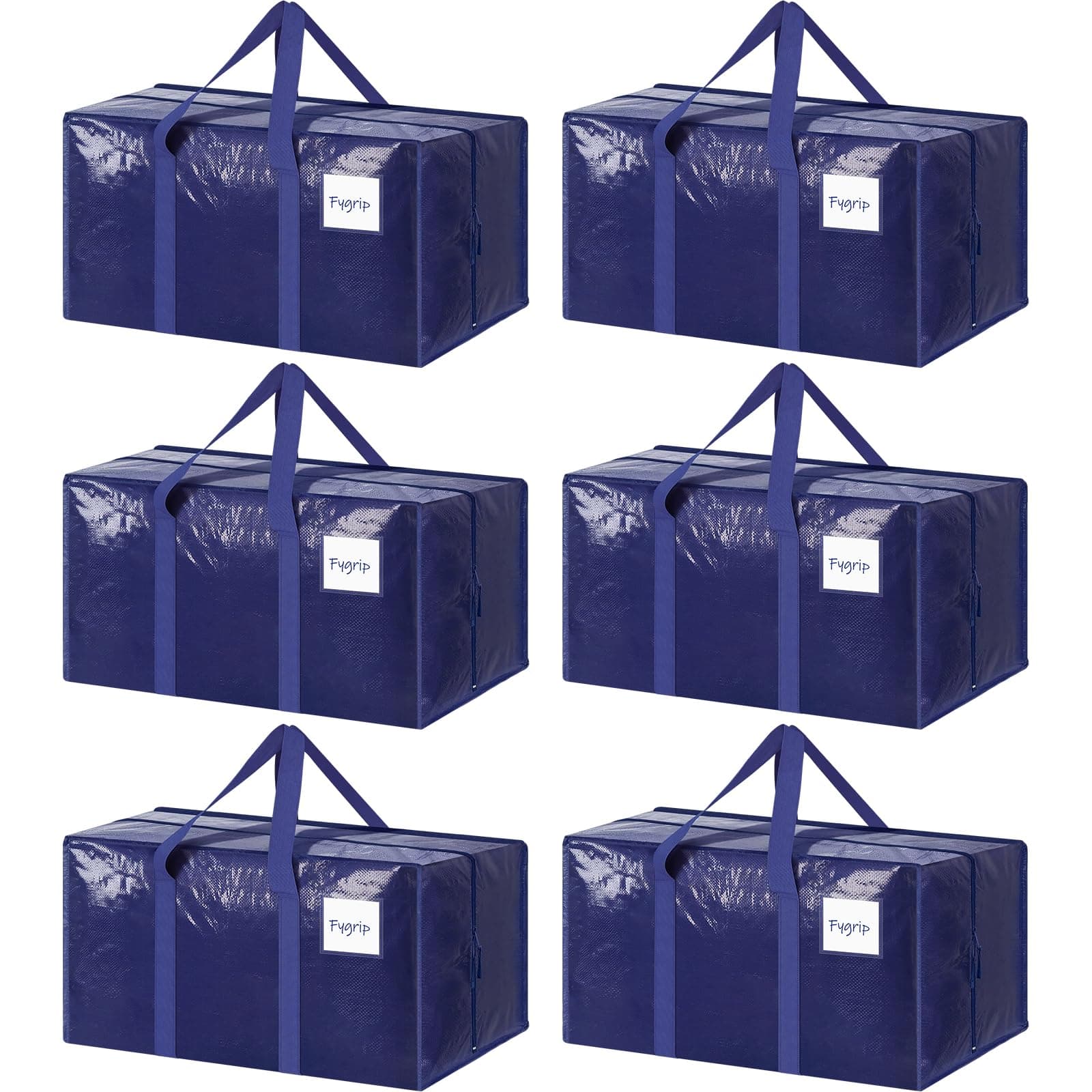 6 Pack Extra Heavy Duty Large Moving Bags with Strong Zipper, Dark Blue | Comfortable Handles, Sturdy & Durable Clothes Storage Bags... chez Amazon US