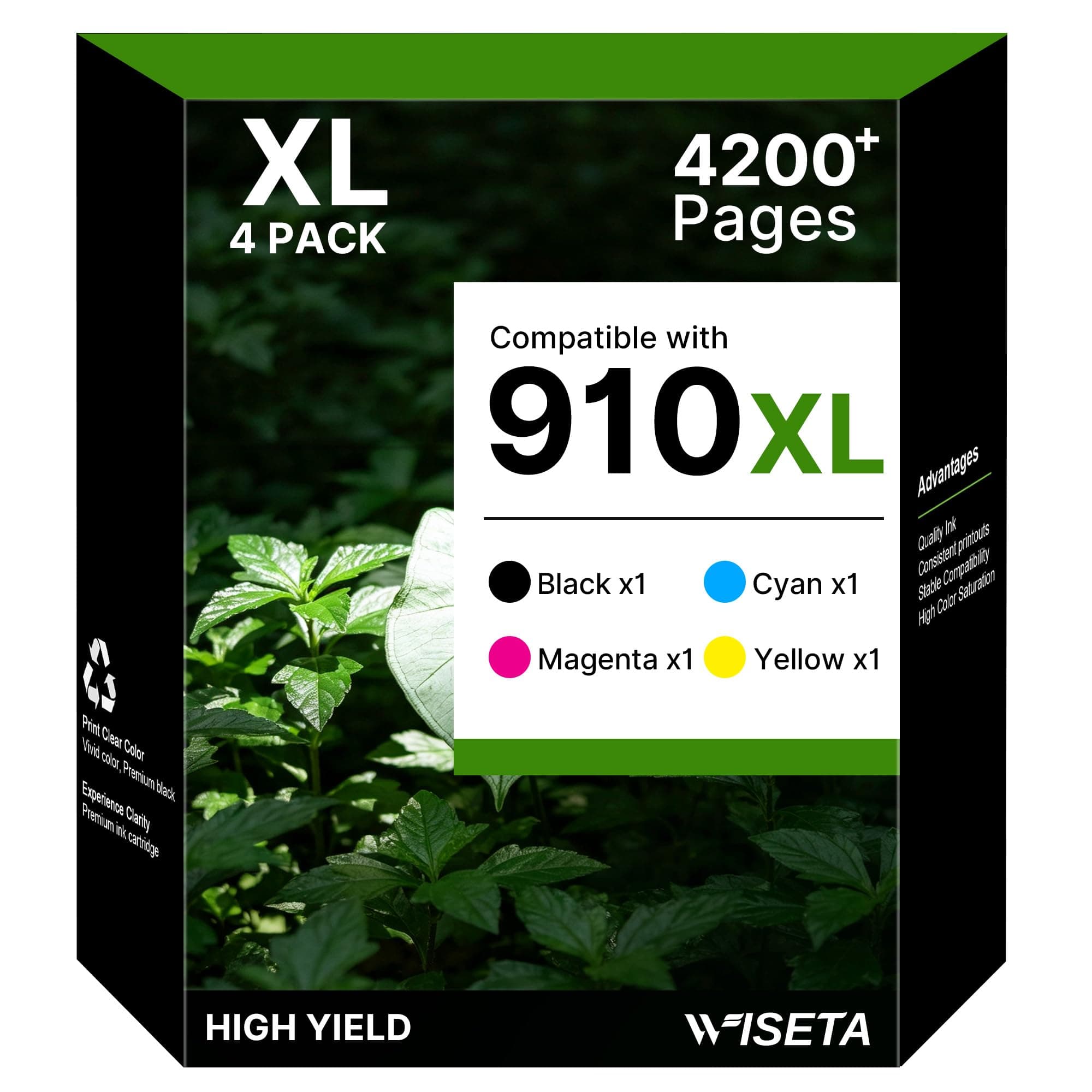 910XL Ink Cartridges for HP Printers Replacement for HP Ink 910 Black Color | 4 Pack Compatible for HP chez Amazon US